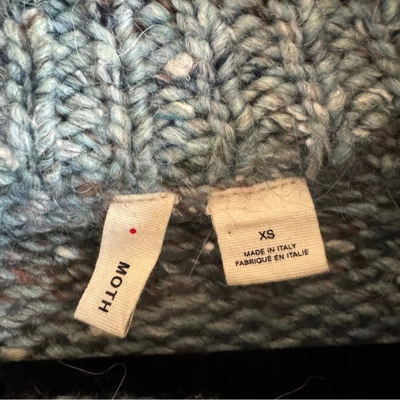 Anthropologie Moth Alpaca Marled Chunky Knit Mockneck Sweater, Size XS - Picture 8 of 9